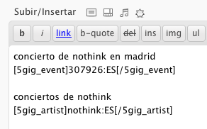 Puedes añadir un evento o un listado de los proximos conciertos